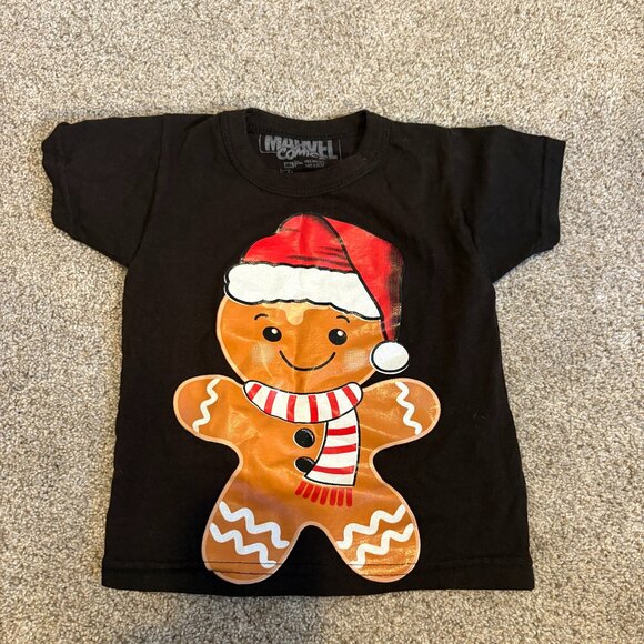 Marvel Ginger Bread Man T-Shirt Santa Hat Scarf Toddler Size 2 - Picture 1 of 7